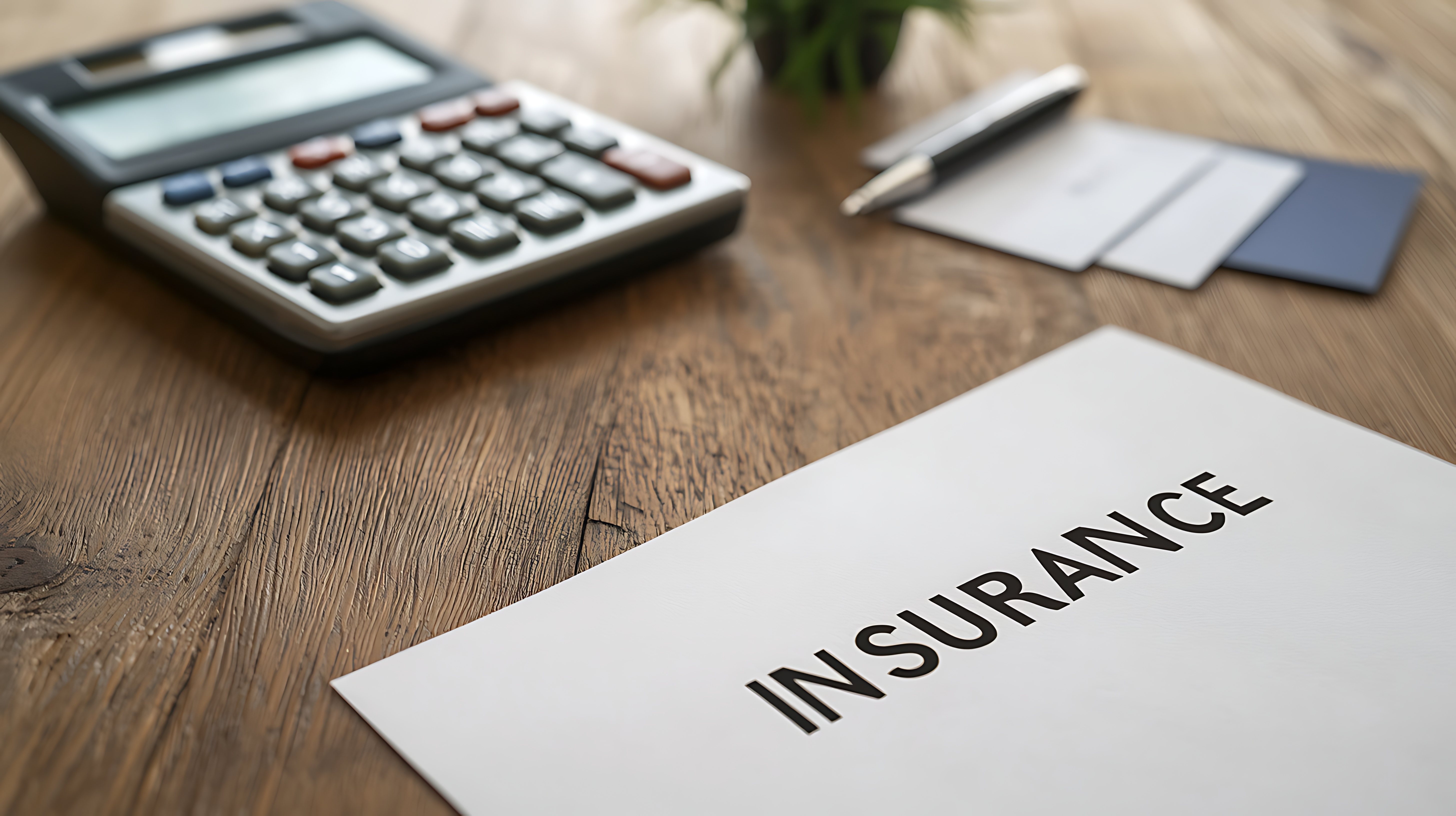 Insurance document with calculator for car insurance quotes