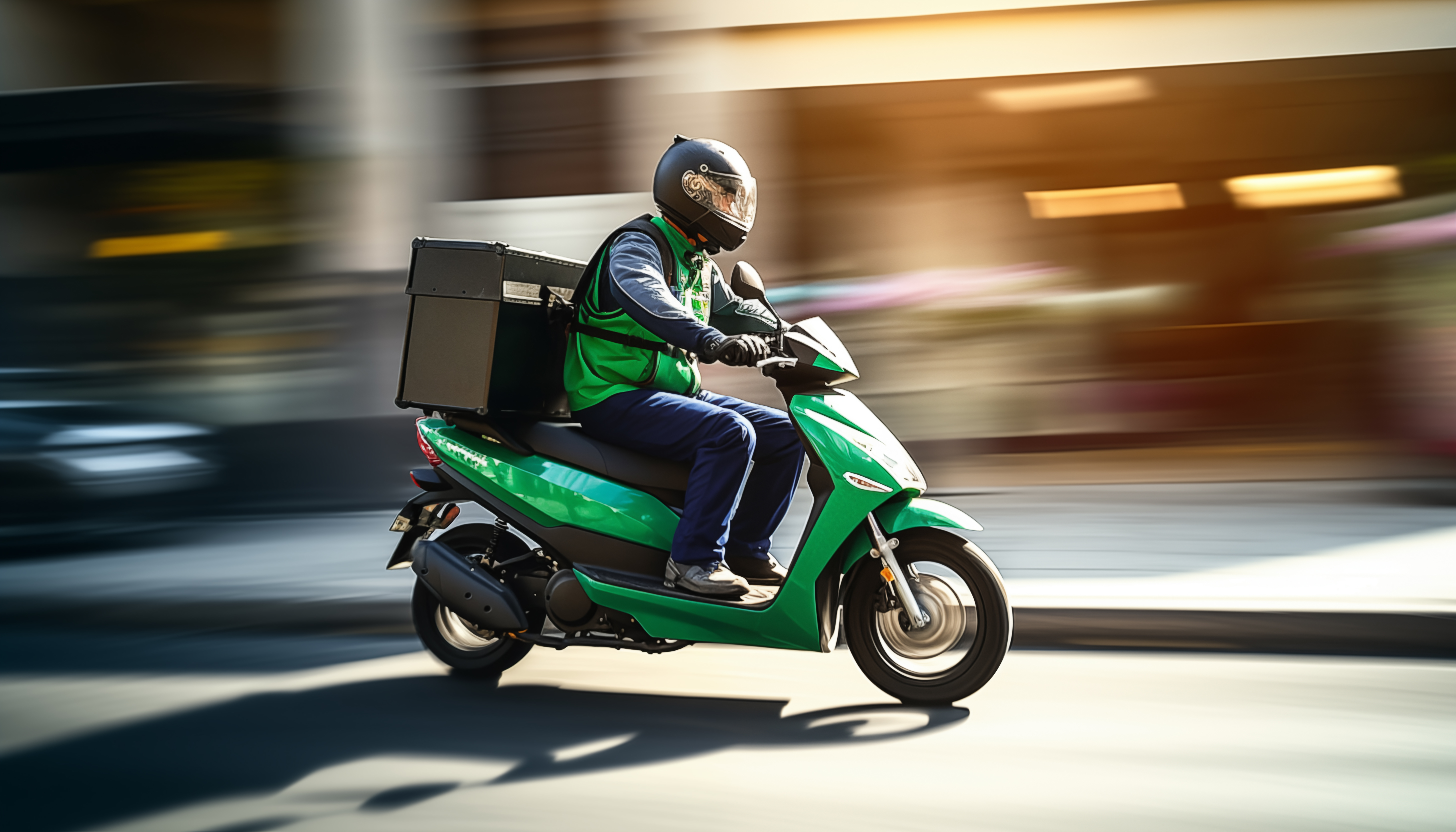 Food delivery rider highlighting the need for proper personal insurance cover when using vehicles for business purposes